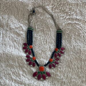 Lia Sophia Colorful Statement Necklace with Pink and Orange Accents